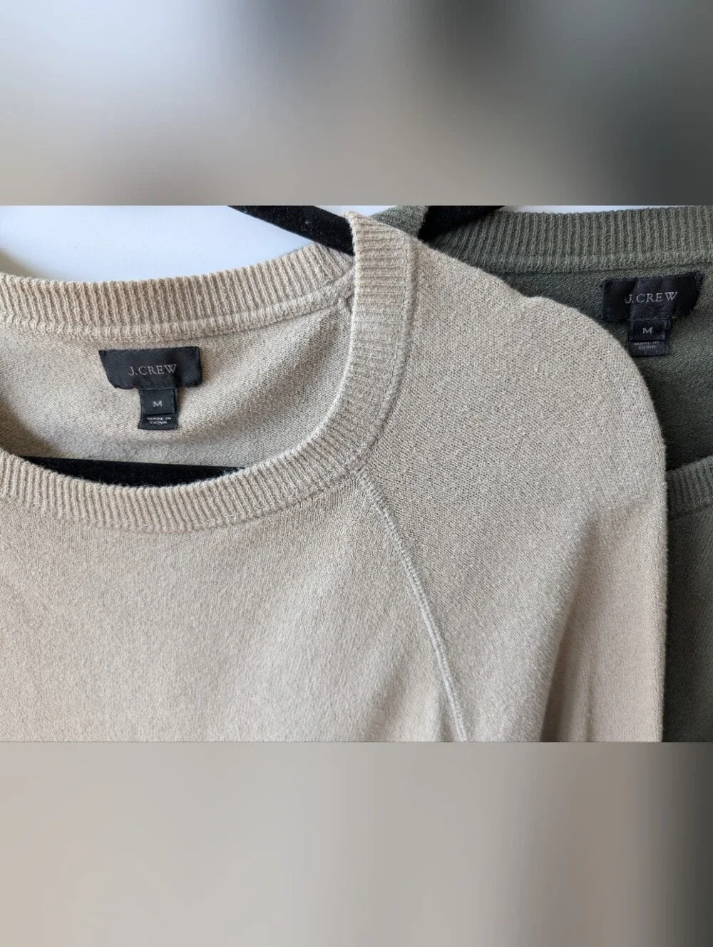 J.Crew 100% Cotton Raglan Crewneck Sweater Bundle (Set of 2, Size M)
